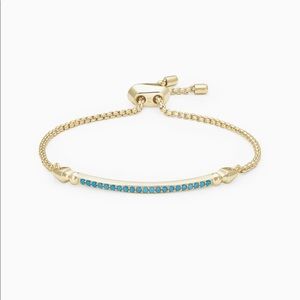 Kendra Scott Ott Gold Adjustable Chain Bracelet In Turquoise